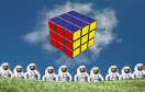 太空人玩魔方遊戲 / Rubic Cube Game